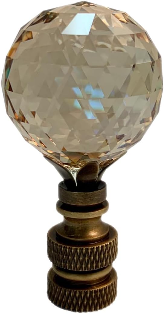 Swarovski Champagne Crystal Ball Lamp Shade Finial
