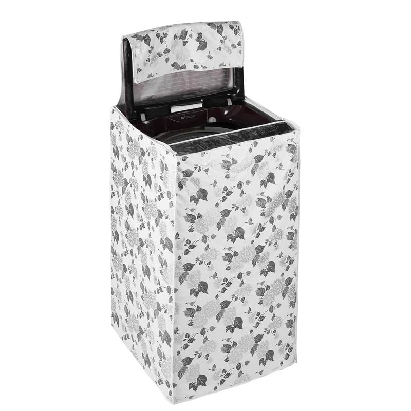 AMPEREUS® Washing Machine Cover Top Load 7kg | Waterproof & Durable Protector for LG & Other Brands | Premium Washing Machine Cover 6 to 7.5kg with Zip & Stylish Design | 57cm X 57cm X 85cm (White)