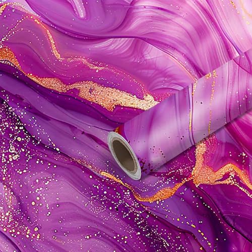 Image of Nuxovilar Pink Purple Marble Wallpaper Peel Stick Vinyl 15.75x39.37