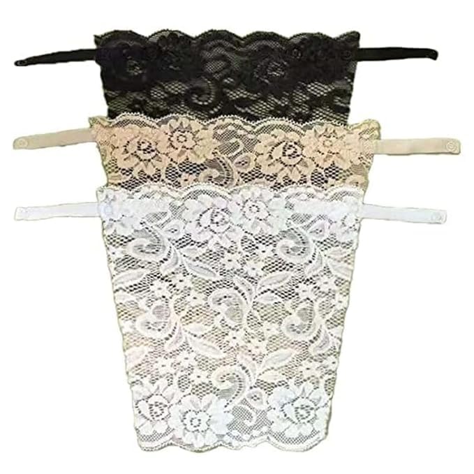 bkqptl Cotton Clip-on Mock Lace Camisole for Women Deep Neck Cleavage Cover High Neck Camisoles Insert Vest Bra- Set of 3, Multicolor-picture-18