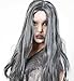 Produktbild Perücke "Zombie Zillah" schwarz-weiß-grau gesträhnt Langhaar