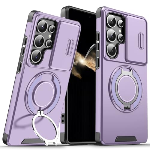 Coque Samsung S25 violette idéale pour regarder vos vidéos avec anneau de support
