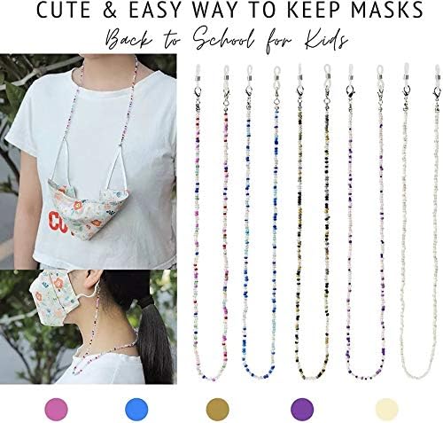 Vista 4 de Paquete de 5 cordones multifunción para gafas collar de cuentas de alta calidad cadenas y cordones de cuentas de gafas cómodo y cómodo adecuado