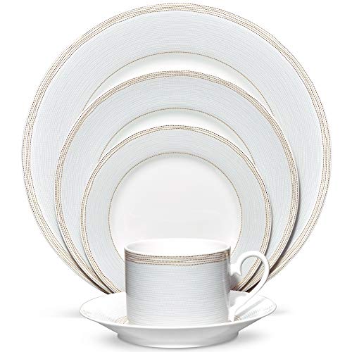 Noritake Linen Road - Vajilla de 5 piezas en color blanco