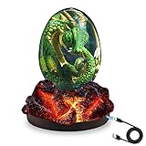 LOWEEY Lava Dragon Egg with Luminous Base, Toys for Over 36 Months, Handmade Crystal Dragon Statue, Figurines for Dragon Lovers, Unique Gifts Decor for Christmas, Birthdays
