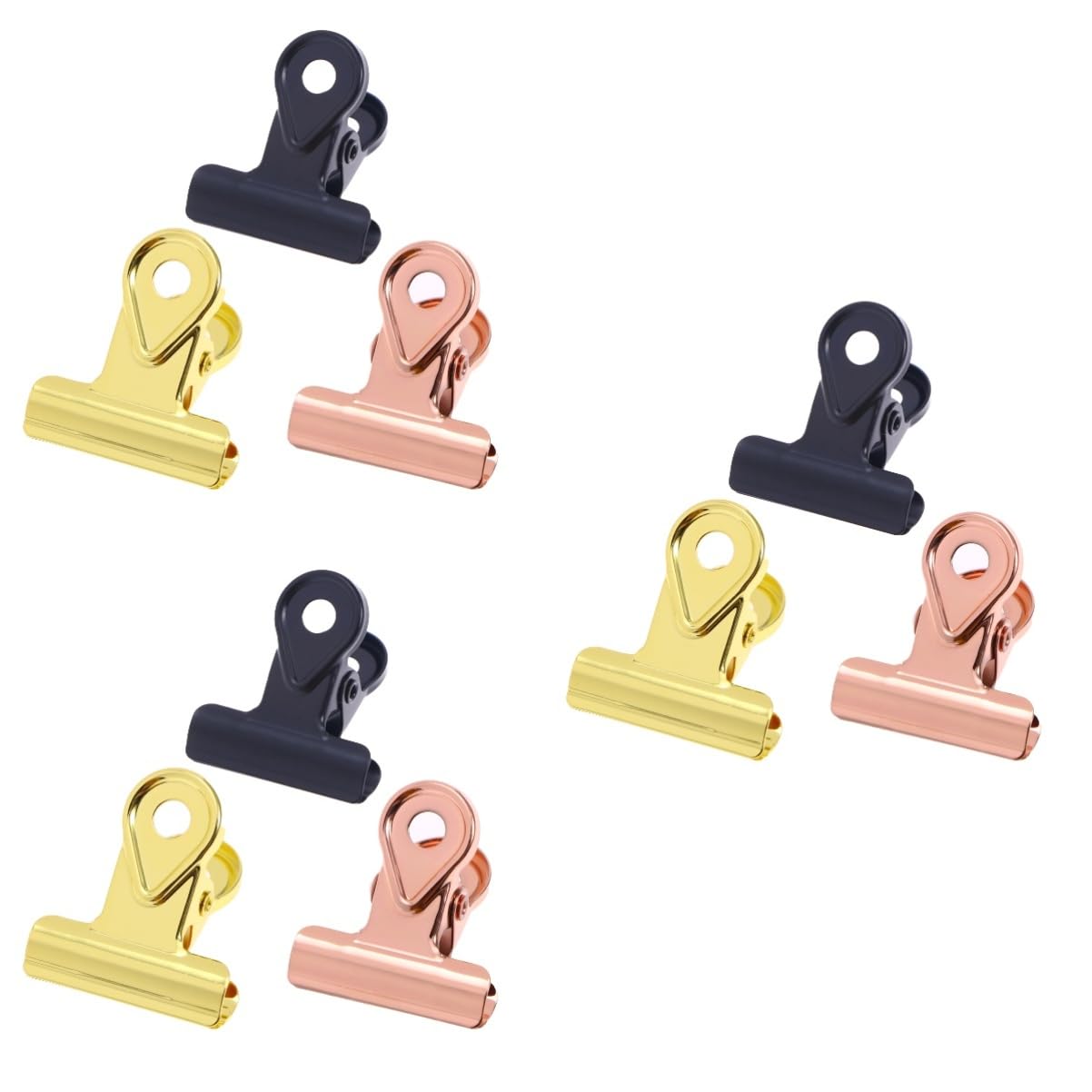 Ciieeo 45 Piezas Abrazadera De Papel De Metal Clips De Bulldog De Colores Clip De Bisagra De Carpeta Clip De Imagen Artesanal Clip De Factura De Papel Almacenamiento Oficina Papelería