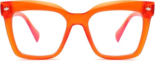Miniatura 1 de HGIOOIGH Gafas de lectura de gran tamaño para mujer, diseño cuadrado y con bloqueo de luz azul, lentes de diseño de moda