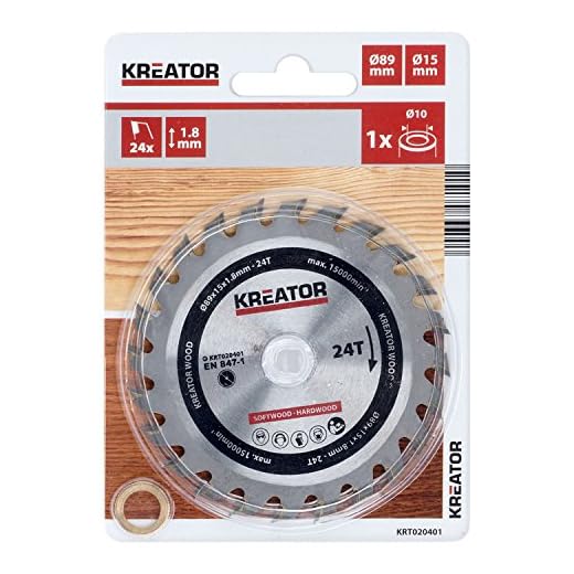 KREATOR KRT020401 - Disco de sierra madera 89mm24d