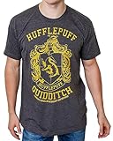Harry Potter Hufflepuff Quidditch Team Adult T-Shirt(XL, Charcoal Heather)