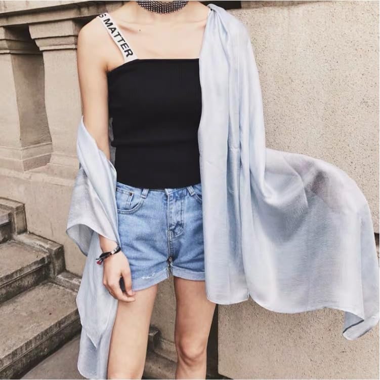 Scarves for Women Lightweight Sheen Scarf Elegant Pashmina Shawls and Wraps for Evening Dresses Wedding Solid Color4