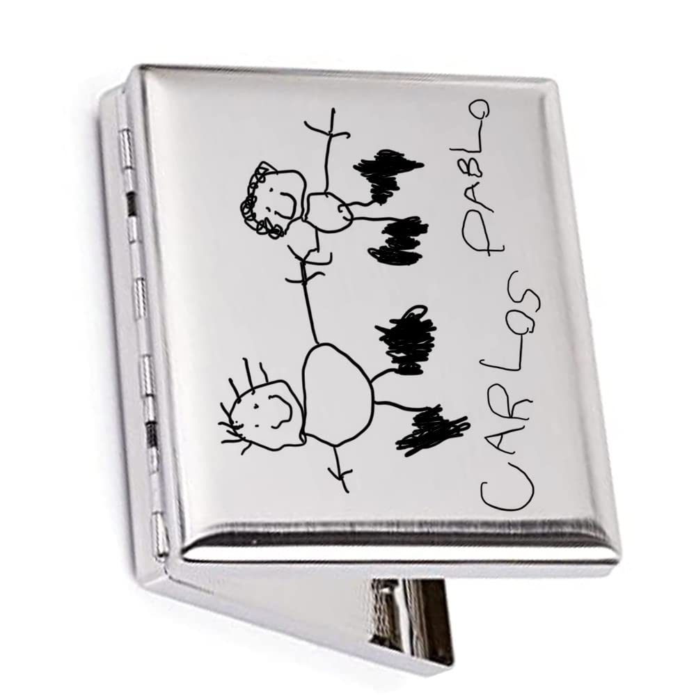 Pitillera tabaco personalizada metalica grabada - Porta cigarrilos metalico - Pitillera plata elegante guarda tabaco - Grabado a laser - Regalo original y personalizado para fumadores unisex