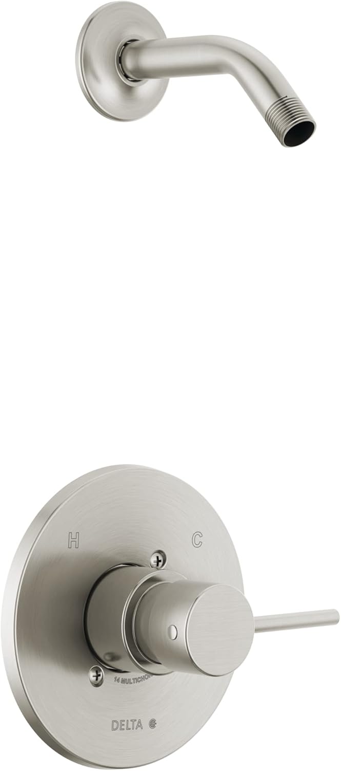 Delta Faucet Modern Single Handle Brushed Nickel Shower Faucet Set, Shower Trim Kit, Shower Fixtures, Shower Handle, Stainless T14259-SSLHD-PP (Shower Head and Valve Not Included)