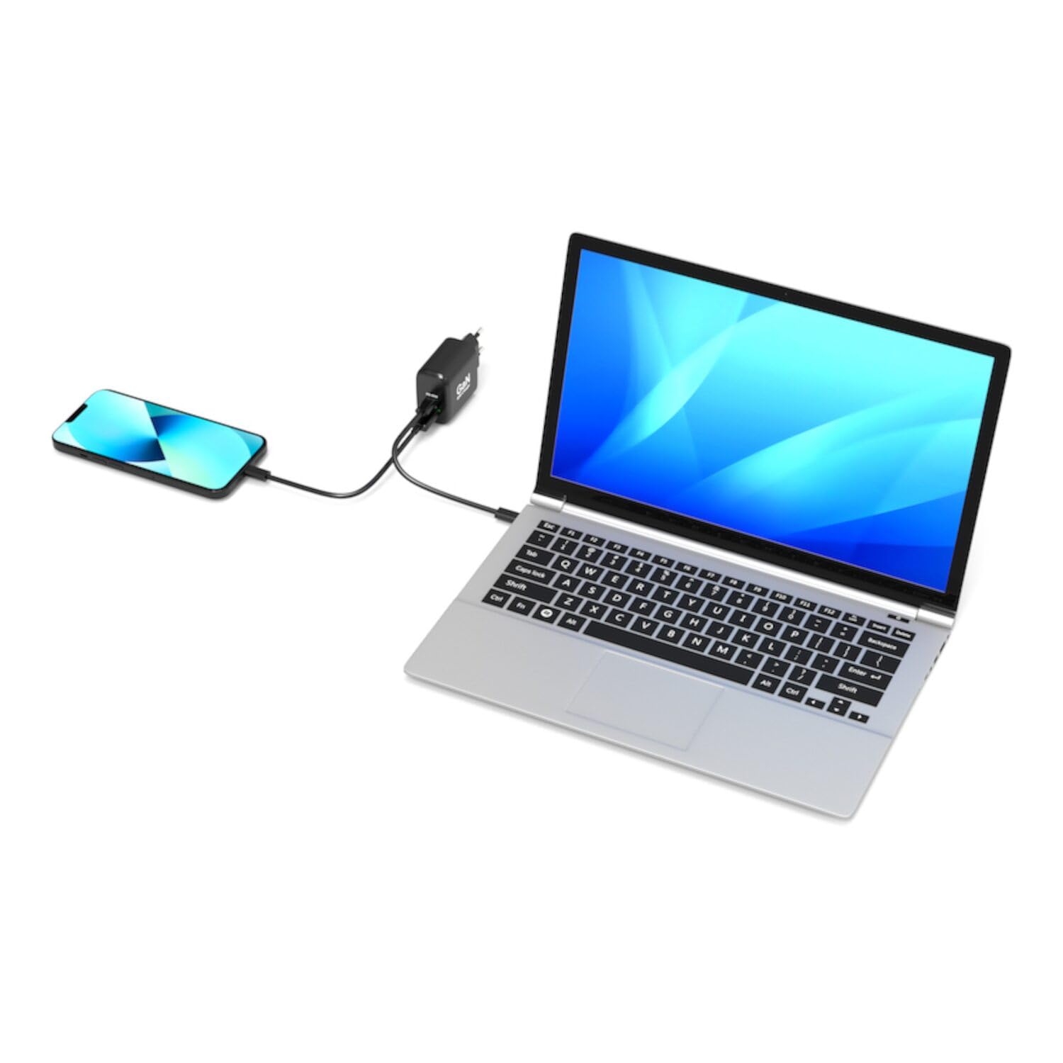 Caricabatterie Da Muro Gan UsB-C E UsB-A - Port Designs - 902104eu - 65 W - Nero