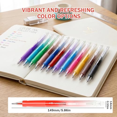 Set de 12 bolígrafos gel borrables multicolor punta fina miniatura 7