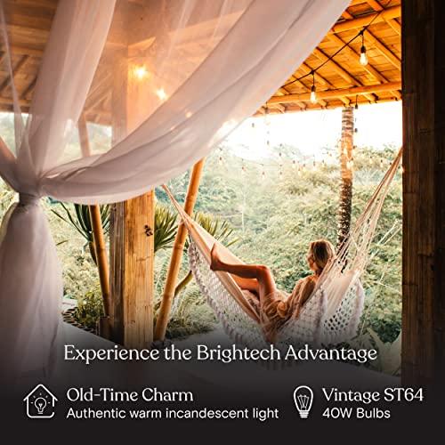 Brightech AMBPROHANGINGBK Ambience Pro Outdoor String Lights - 48 Ft Dimmable Patio Lights - Commercial Waterproof Porch String Lights thumb #1