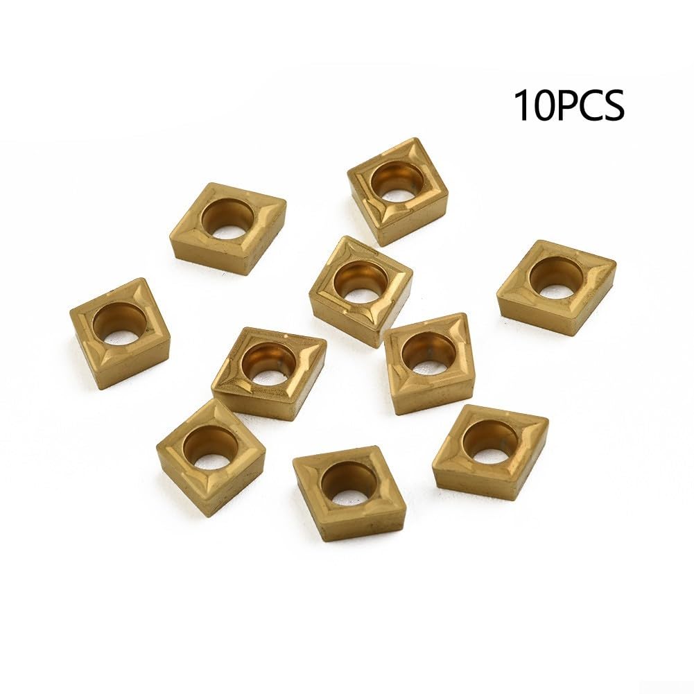 CCMT060204HM YBC251 Soporte de herramientas de torneado de carburo de torno CNC, para procesamiento de acero de 6 x 6 x 2,5 mm, juego de 10 piezas