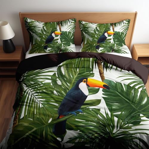 Housse de Couette Toucan 260x240 cm pour une Chambre Ambiance Nature