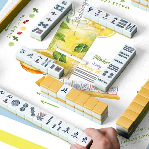 Hillsuren Mahjong Tablecloth 55" x 55" Polyester Square Instructional Design with Rules for Family Game Night Party Favor Supplies (Summer) by Hillsuren - Image 5