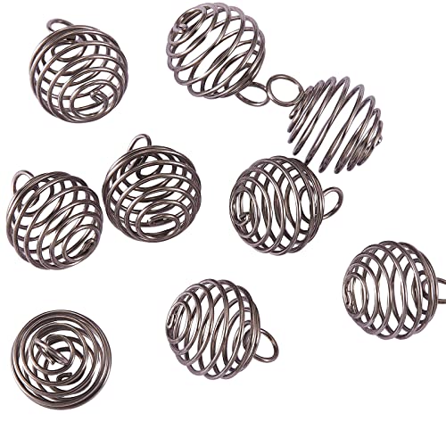 Airssory Lot de 10 pendentifs ronds en acier inoxydable pour la fabrication de bijoux et les travaux manuels - Cage en spirale Cover