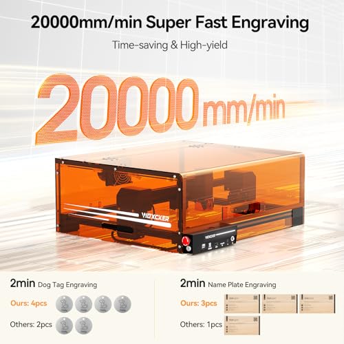 Laser Engraving Machine, Woxcker L2 MAX 10W Enclosure Laser Engraver, CNC Engraving Machine 0.01mm High Precision Laser Engraving and Cutting for Wood Stainless Steel Glass