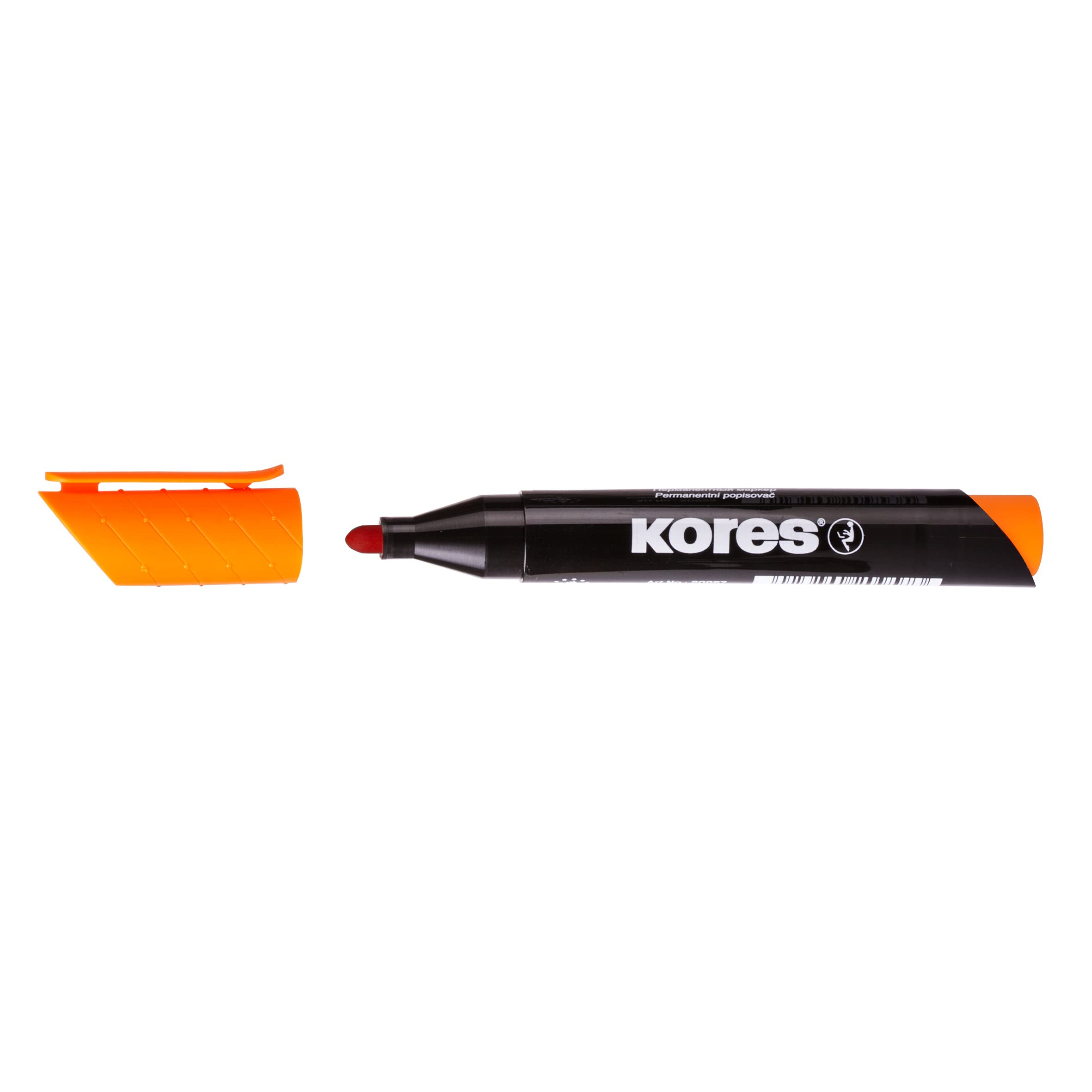 Kores, Orange Permanent Marker Pen, K-Marker XP1, Round Tip with Low-Odour Ink, Waterproof Marker Pens for All Surfaces - Image 2