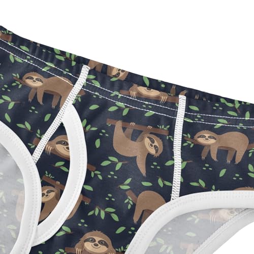 Boys' Underwear Cotton Little Boys Sloth Briefs Soft Toddler Underwear 2T-8Y4