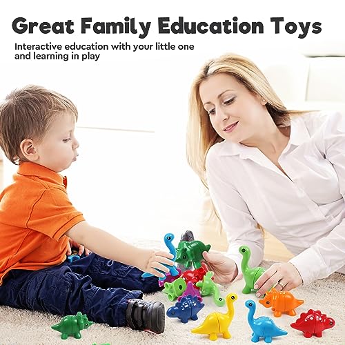 Image of Montessori Matching Dinosaurs Toy, Color and Shapes Recognition, Snap and Pattern Match Game Preschool Learning Toys Homeschooling Class Activity Teaching Tool, Birthday Gift for Kids boys & Girls