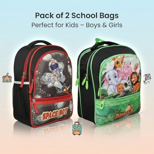Image of Stylbase Waterproof School Bag with lunch bag combo for Boys and Girls Kids Bag with tiffin cover - Backpack Bag for Travelling for 5-7 Years 15 Inches