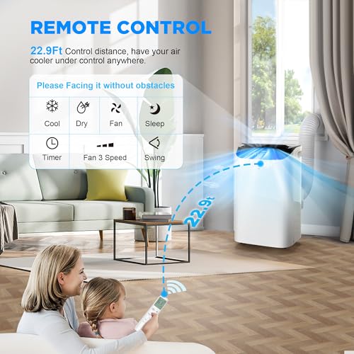 14000 btu portable air conditioners with remote control 3-in-1 free standing cooling ac unit with fan amp dehumidifier cools room up to 700 sqft smartsleep mode3 speedauto swing24h timer