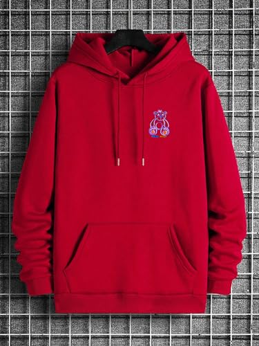 Image of Dagcros Hoodies Printed Fleece Lined Sweatshirts Casual Athletic Workout Pullover with Kangaroo Pocket for Men's