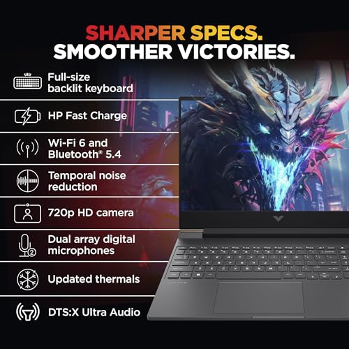 Image of HP Smartchoice Victus, 13th Gen i7-13620H, 6GB RTX 4050, 16GB DDR4(Upgradeable) 512GB SSD, 144Hz, 300nits, FHD, 15.6'' /39.6cm, Win11, M365* Office24, Mica Silver, 2.3kg, fa2100 /03 /04tx, Gaming Laptop