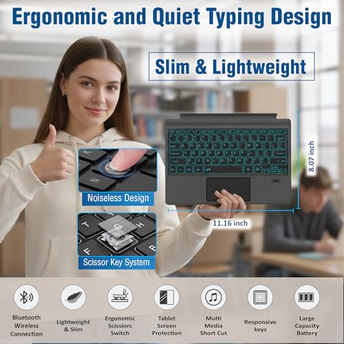 Image of Bluetooth Keyboard Type Cover for Surface Pro 7 /7+ /6 /5 /4 /3