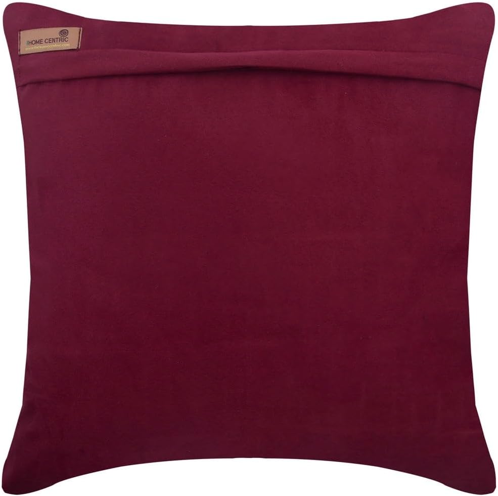 The HomeCentric Cushion Cover Custom, Burgundy Pillow Covers 16x16 inch (40x40 cm) Suede Couch Pillow Cases, Solid Color, Pintucks, Textured, Striped, Modern Pillow Cover - Deep Burgundy Love Tune