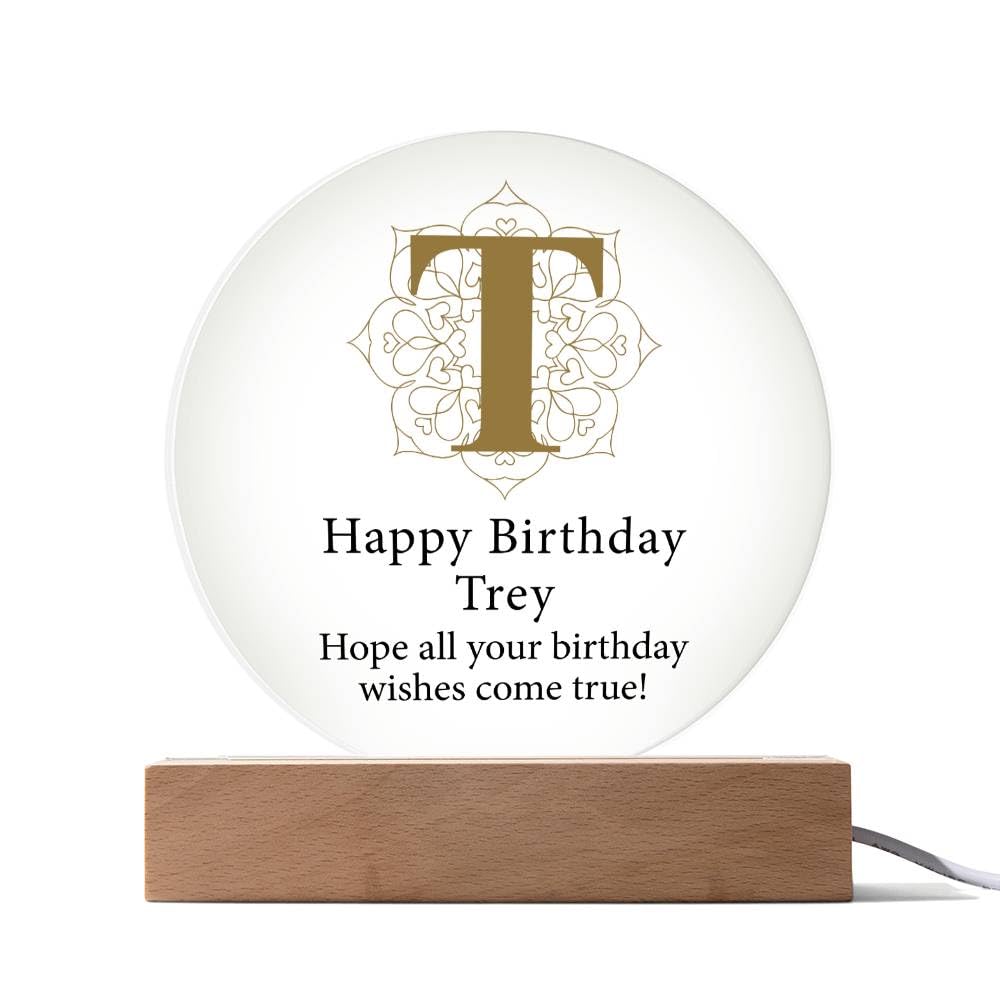 Amazon.com: Happy Birthday Trey v01 - Circle Acrylic Plaque
