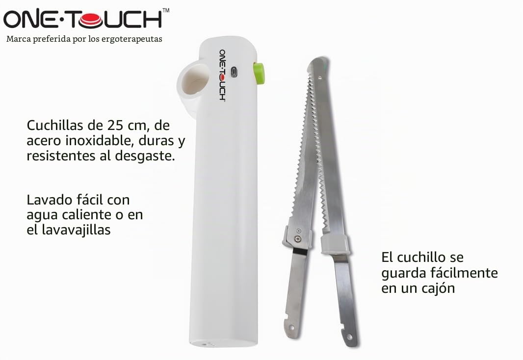 ONE TOUCH KC 157 - Cuchillo eléctrico inalámbrico - Libertad total - Ligero, manejable, potente para cortes precisos sin esfuerzo - Perfecto para personas mayores o con problemas de agarre
