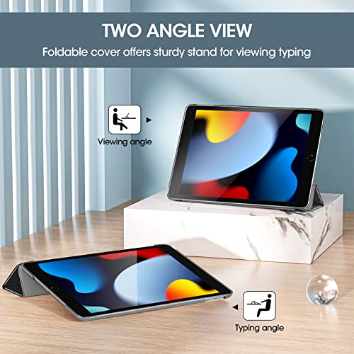 Image of ProCase for iPad 9th / 8th / 7th Generation Case 10.2 Inch (2021 /2020 /2019 Release), 10.2 iPad Case 9th / 8th / 7th Gen Cover, Slim Smart Cover with Translucent Hard Shell Back -Grey