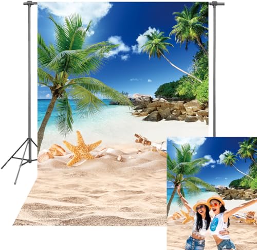 Summer Beach Ocean Backdrop 5x7FT for Weddings & Parties