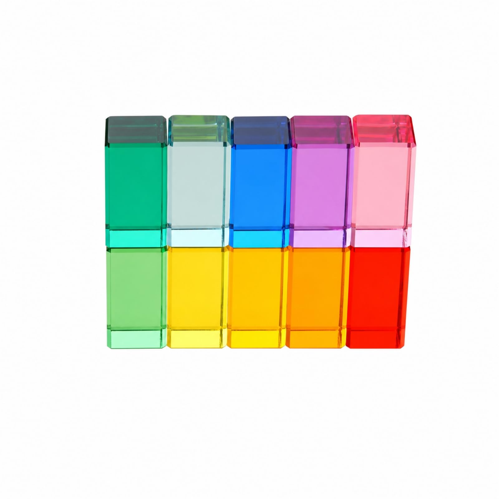 10 Pezzi Mattoncini Colorati Trasparente | Mattoncini Trasparenti, Set di Costruzioni, per Aula, Bambini