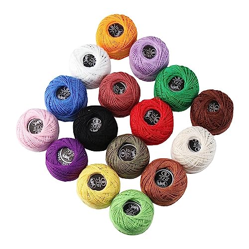 Hilos de algodón multicolor 16 rollos HomeSoGood miniatura 1