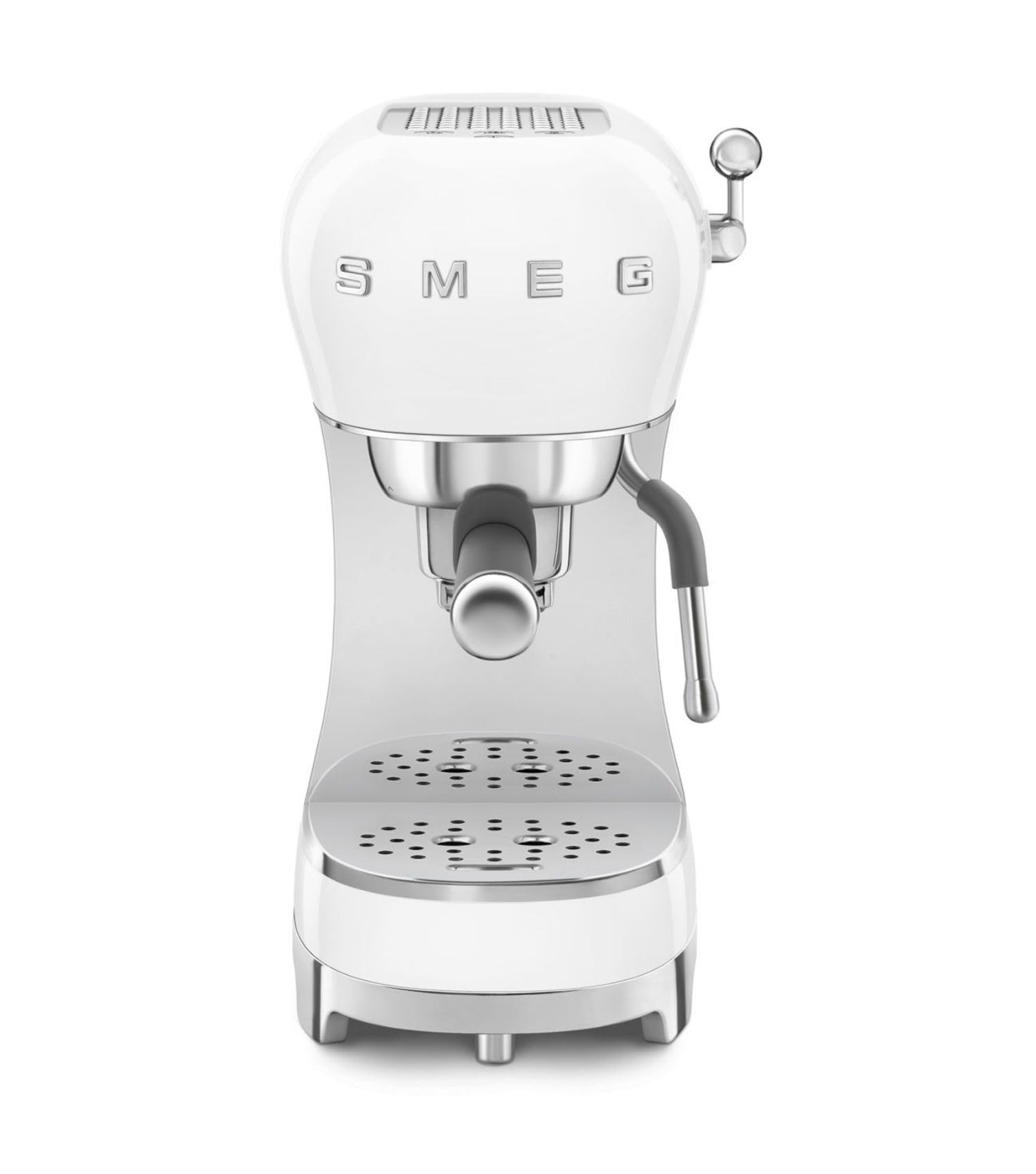Smeg, Macchina da Caffè Espresso Manuale ECF02WHEU, Made in Italy, Cappuccino System, Thermoblock, Tazze Grandi e Funzione Caffè Doppio, Made in Italy, Dimensioni Compatte, 1350W, Bianco
