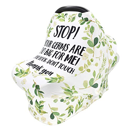 Redcolourful YYJ-BABYZMH1223-2DDF37738A Baby Care Supplies, Multifunction Nursing Towel Watercolor Printing Baby Safety Seat Sunshade Windshield Cover Green Leaves thumb #5