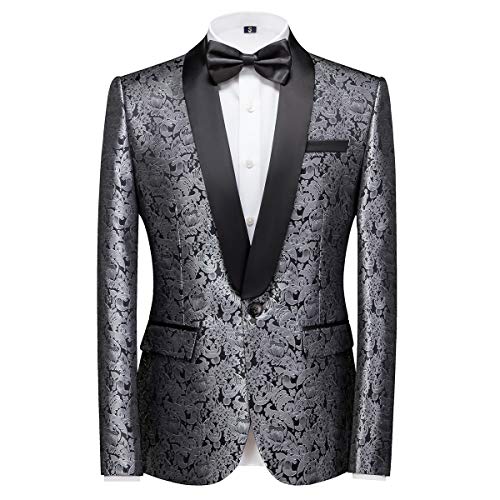 Sliktaa Uomo Costume 3 Pezzi Formale Jacquard