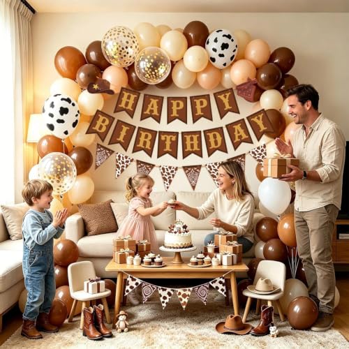 Image of Western Birthday Decorations, Cowboy Banner & Balloon Kit