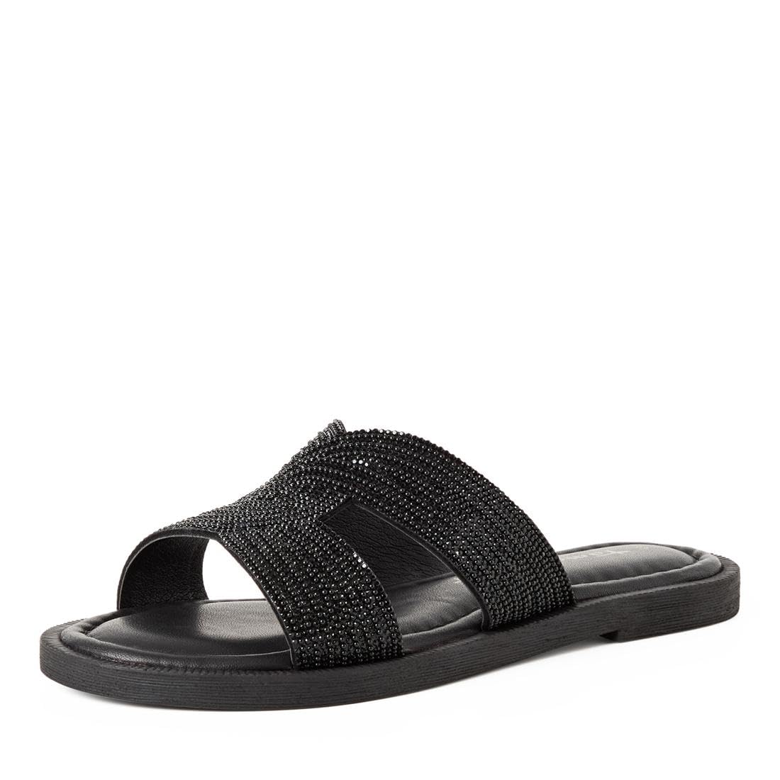Tamaris Women's leather mules flat black 7.5 UK