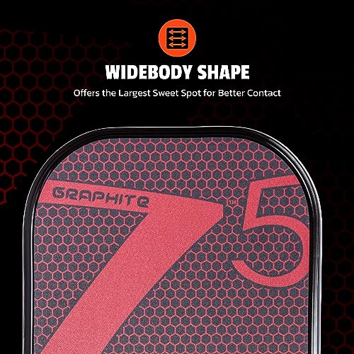Image of Onix Graphite MOD Z5 Carbon Fiber Pickleball Paddle with Wide-Body Shape. Honeycomb Core, Graphite Face & Cushion Comfort Pickleball Paddle Grip