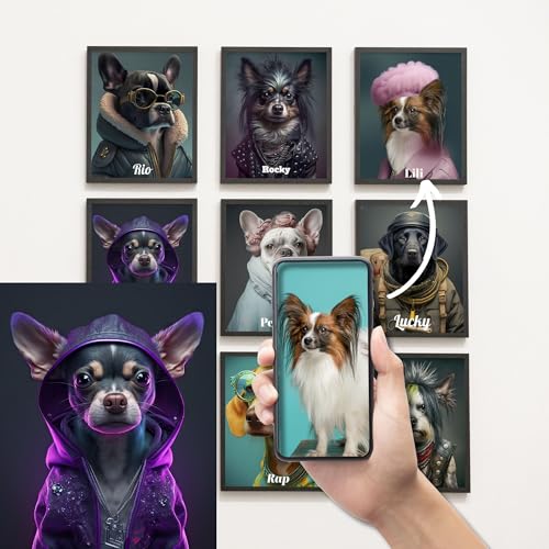 Portrait chien personnalisé Hip Hop – Tableau animal rappeur style street – Déco murale urbaine – Poster Toile Plexiglas avec ou sans cadre – Idée...