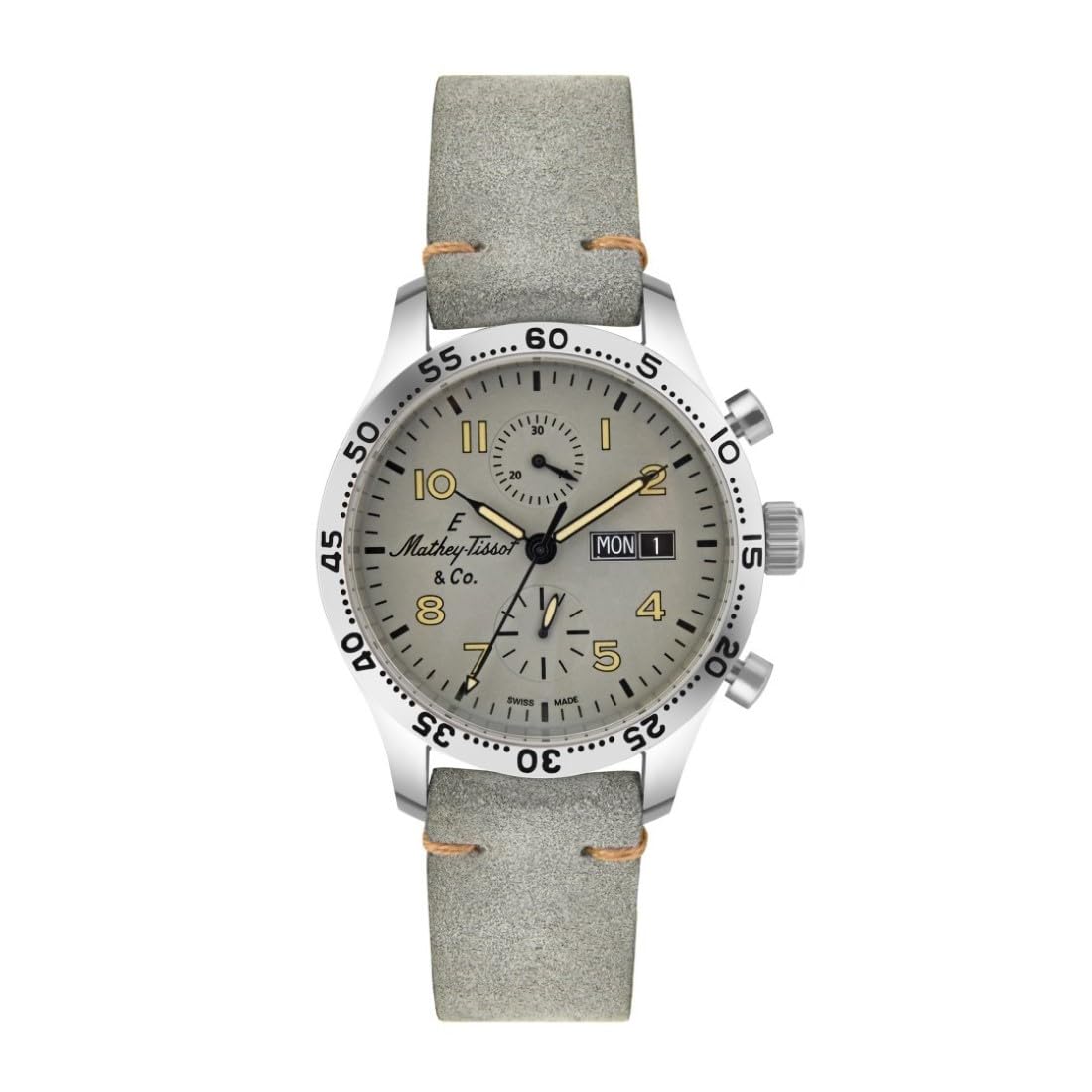 Mathey-Tissot Stainless Steel Type 21 Chrono Auto Chronograph Automatic Grey Dial Men Watch - H1821Chtlg, Gray Band (B0CNKP4FWQ) Amazon Price History, Amazon Price Tracker
