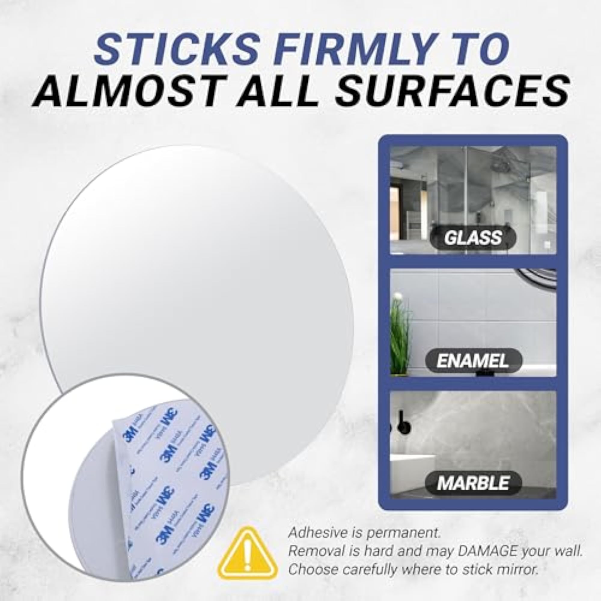 Fogless Shower Mirror with Self Adhesive