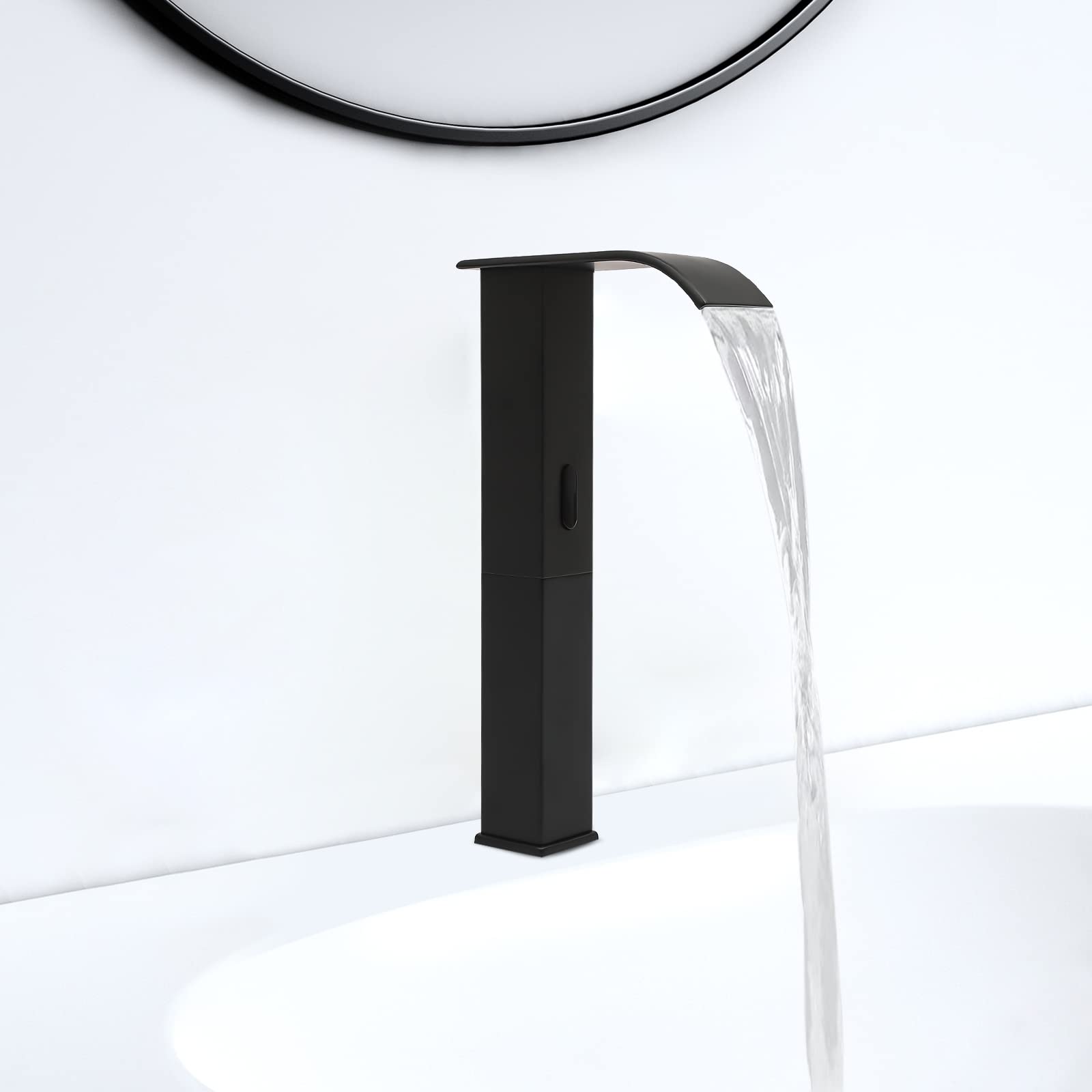 Miscelatore per lavabo, con sensore a infrarossi, miscelatore monocomando, rubinetto automatico del sensore per casa, ristorante, centro commerciale (nero)