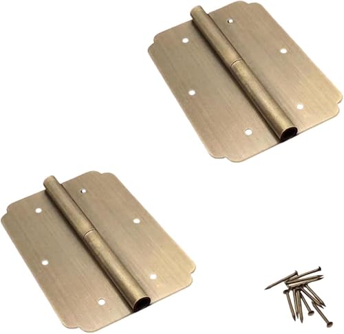 Hinges, 2 Pieces Antique Cabinet Wardrobe Door Bookcase Hidden Pure Copper Hinges